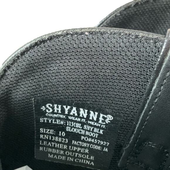 Shyanne Women's Boots Patsy Slouch Western Cowboy Medium Toe Black Size 10 - Picture 14 of 14